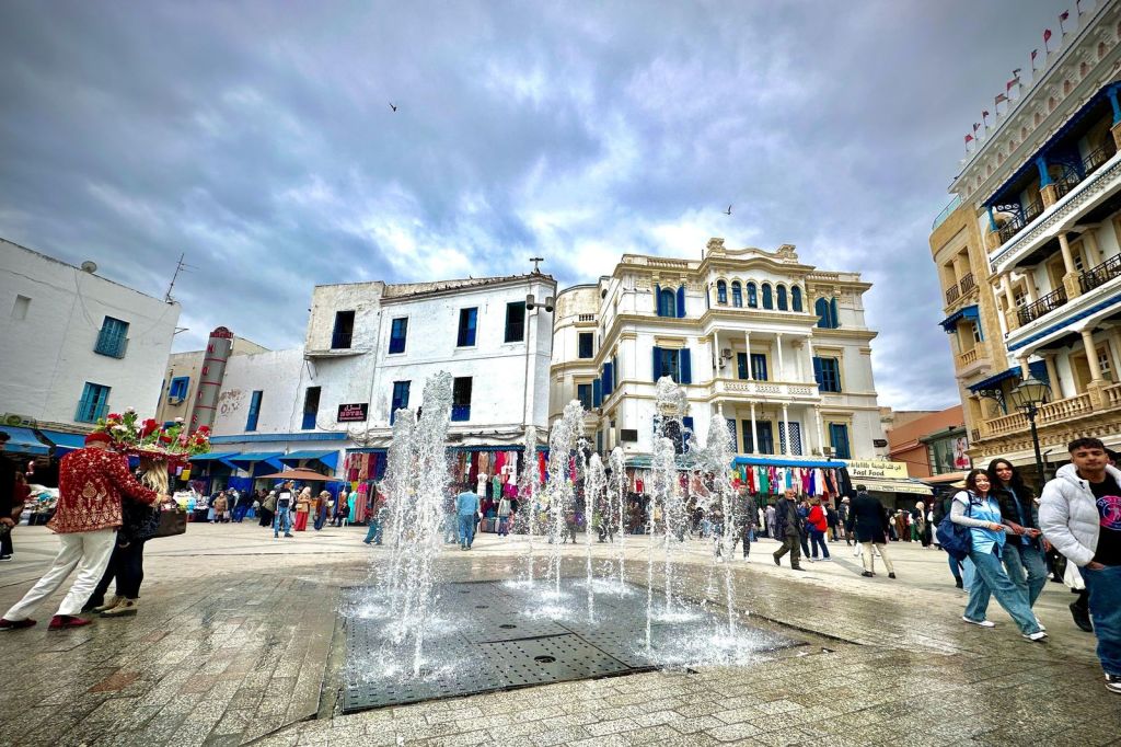The fountain near the Bab al-Bahr main door of the medina in Tunis