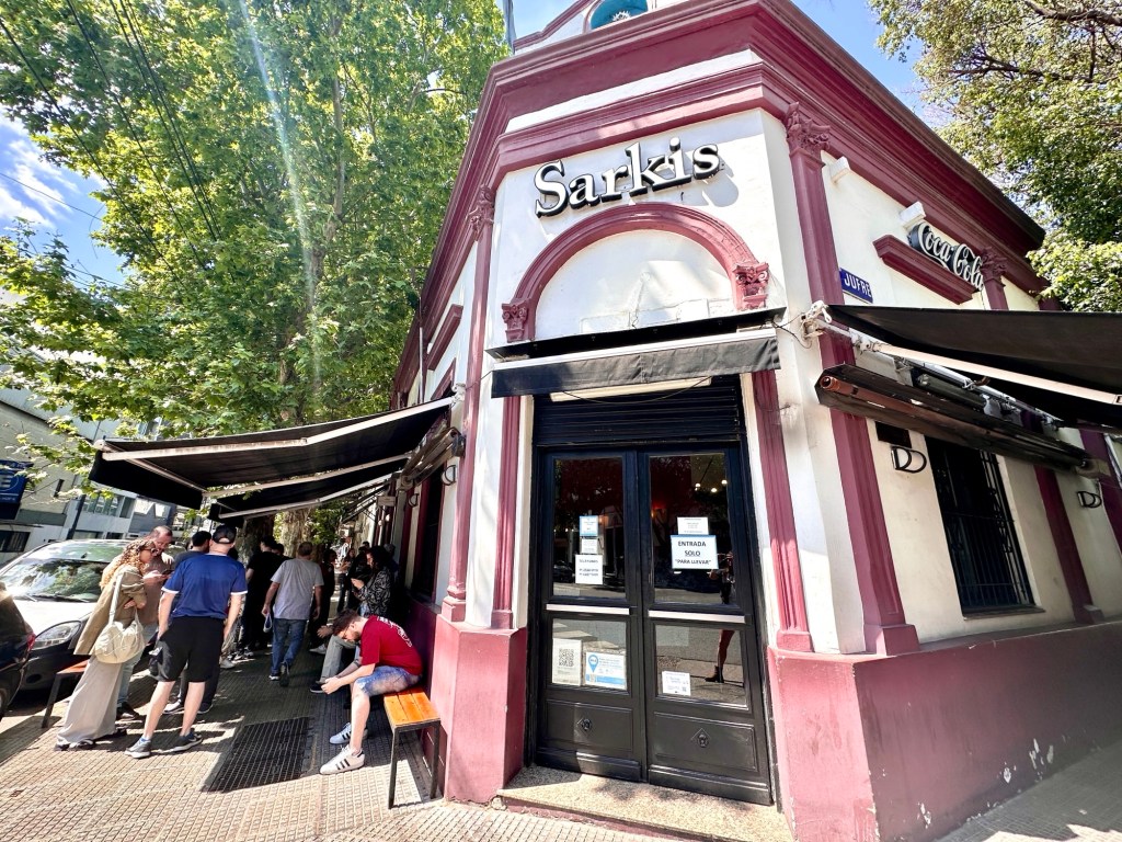 The outside of Sarkis restaurant in the Villa Crespo Buenos Aires neighborhood.