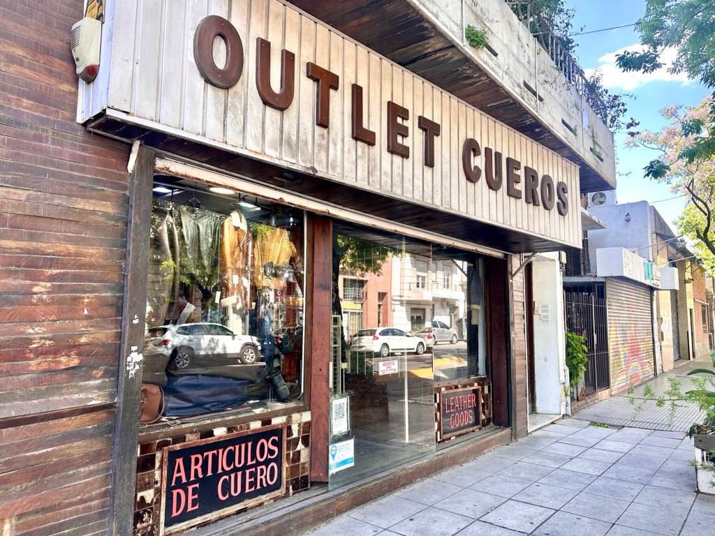 A leather outlet store in the Villa Crespo Buenos Aires neighborhood