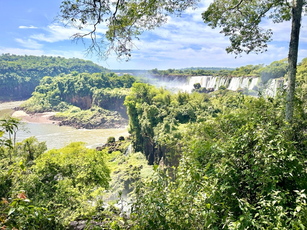 A view of the massive waterfalls during the Iguazu Falls Trip