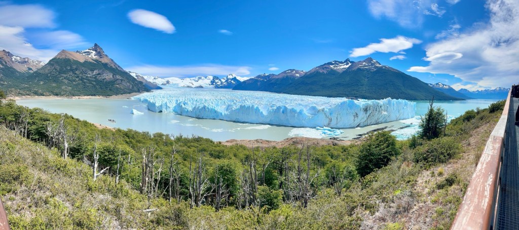 The Perito Moreno glacier with the turquoise water below